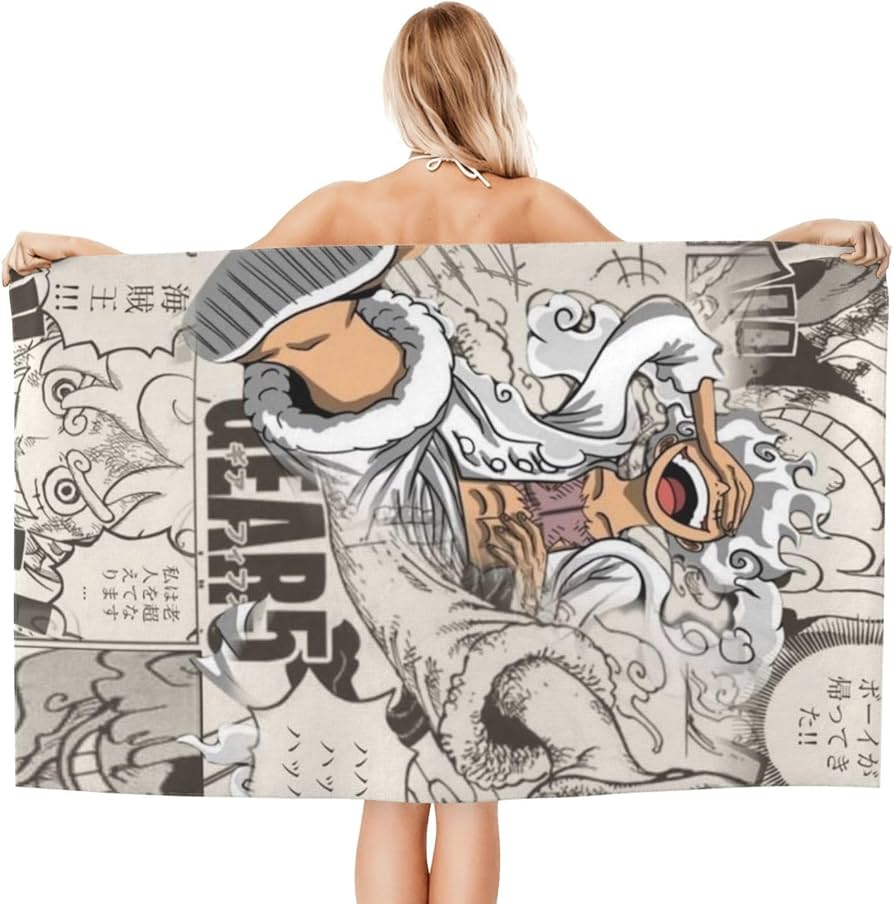 Amazon|ワンピース ルフィ ギア5 アニメ バスタオル 大判 吸水 Amazon|ワンピース ルフィ ギア5 アニメ バスタオル 大判 吸水